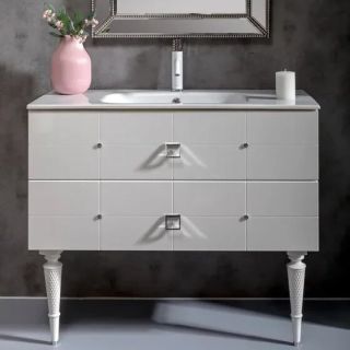 Тумба под раковину Armadi Art Vallessi Avangarde Piazza 100см белый/хром 841-100-WCR